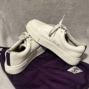 Eytys Doja sneakers White Leather Women's 7.5w EUR 38 Rubber Sole EUC W/Dustbag